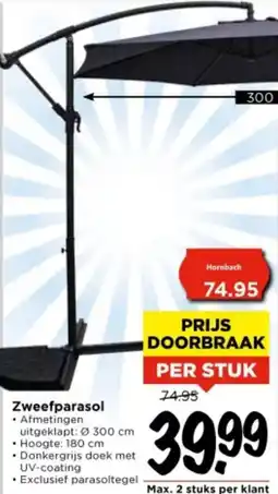 Vomar Voordeelmarkt Zweefparasol aanbieding