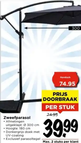 Vomar Voordeelmarkt Zweefparasol aanbieding