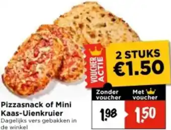 Vomar Voordeelmarkt Pizzasnack of Mini Kaas-Uienkruier aanbieding