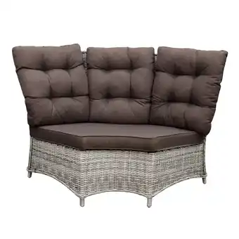 Van Cranenbroek Bank hoek rond Aprano white grey + kussens aanbieding