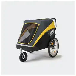 Pets Place Innopet Hercules 2.0 - Hondenbuggy - Hondenfietskar - 88x60x101 cm Zwart Grijs Geel Tot 50 Kg aanbieding