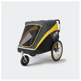 Pets Place Innopet Hercules 2.0 - Hondenbuggy - Hondenfietskar - 88x60x101 cm Zwart Grijs Geel Tot 50 Kg aanbieding