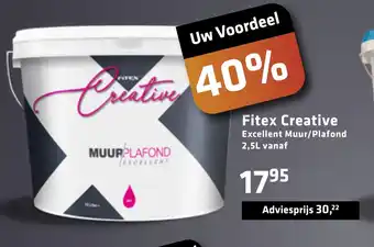 De voordeelmarkt Fitex Creative Excellent Muur/Plafond 2,5L vanaf aanbieding