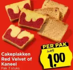 Vomar Voordeelmarkt Cakeplakken Red Velvet of Kaneel aanbieding