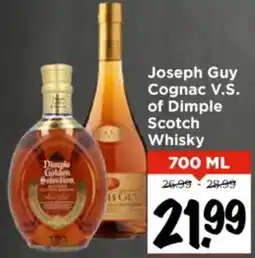 Vomar Voordeelmarkt Joseph Guy Cognac V.S. of Dimple Scotch Whisky aanbieding