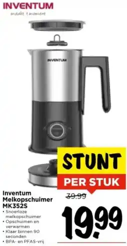 Vomar Voordeelmarkt Inventum Melkopschuimer MK352S aanbieding