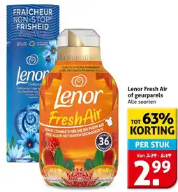 Hoogvliet Lenor Fresh Air of geurparels aanbieding