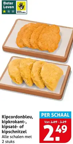 Hoogvliet Kipcordonbleu, kipkrokant, kipsaté of kipschnitzel aanbieding
