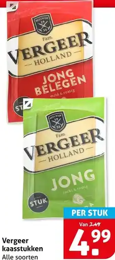 Hoogvliet Vergeer kaasstukken aanbieding