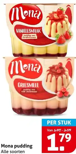 Hoogvliet Mona pudding aanbieding