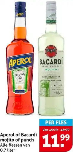 Hoogvliet Aperol of Bacardi mojito of punch aanbieding