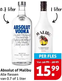 Hoogvliet Absolut of Malibu aanbieding
