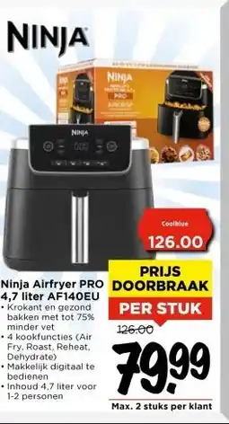 Vomar Voordeelmarkt Ninja Airfryer PRO 4,7 liter AF140EU aanbieding
