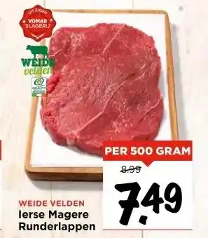 Vomar Voordeelmarkt WEIDE VELDEN lerse Magere Runderlappen aanbieding