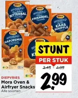 Vomar Voordeelmarkt DIEPVRIES Mora Oven & Airfryer Snacks aanbieding