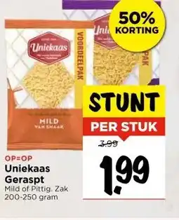 Vomar Voordeelmarkt OP=OP Uniekaas Geraspt aanbieding