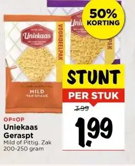Vomar Voordeelmarkt OP=OP Uniekaas Geraspt aanbieding
