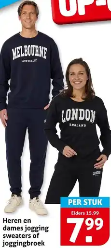 Hoogvliet Heren en dames jogging sweaters of joggingbroek aanbieding