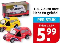 Hoogvliet 1-1-2 auto met licht en geluid aanbieding