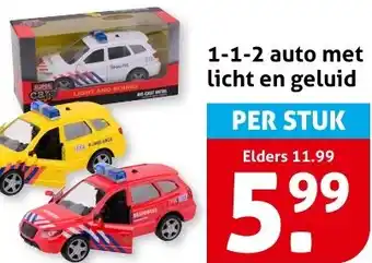 Hoogvliet 1-1-2 auto met licht en geluid aanbieding