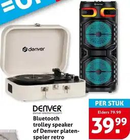 Hoogvliet Bluetooth trolley speaker of Denver platenspeler retro aanbieding