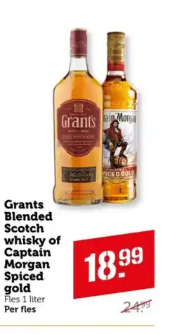 Coop Grants Blended Scotch whisky of Captain Morgan aanbieding