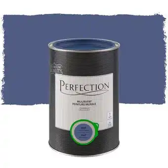 Praxis Perfection ultradekkende muurverf avond blauw mat 1L aanbieding