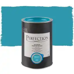 Praxis Perfection muurverf ultradekkend zijdeglans lagune blauw 1L aanbieding
