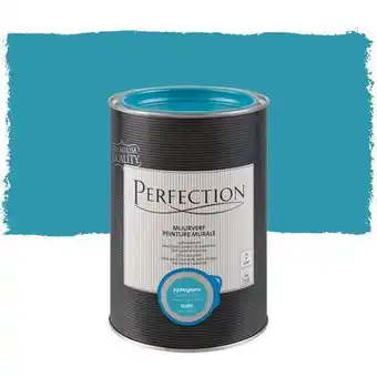 Praxis Perfection muurverf ultradekkend zijdeglans lagune blauw 1L aanbieding