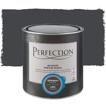 Praxis Perfection muurverf Ultradekkend zijdeglans antraciet 2,5L aanbieding