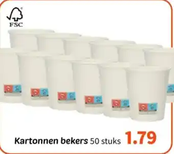 Wibra Kartonnen bekers aanbieding