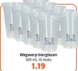Wibra Wegwerp bierglazen aanbieding