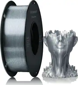 Amazon TINMORRY Silk+ PLA-filament, 1,75 mm, 3D-printerfilament, 1 kg, 1 spoel, zilver aanbieding