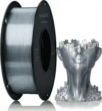 Amazon TINMORRY Silk+ PLA-filament, 1,75 mm, 3D-printerfilament, 1 kg, 1 spoel, zilver aanbieding