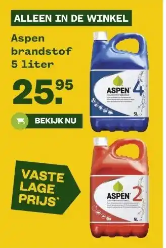 Welkoop Aspen brandstof 5 liter aanbieding