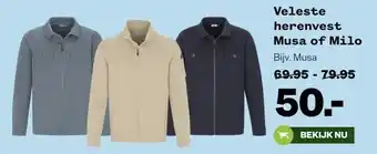 Welkoop Veleste herenvest Musa of Milo aanbieding