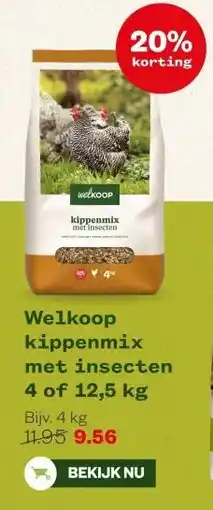 Welkoop Welkoop kippenmix met insecten 4 of 12,5 kg aanbieding