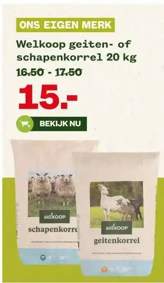 Welkoop Welkoop geiten- of schapenkorrel 20 kg aanbieding