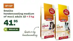 Welkoop Smølke hondenvoeding medium of maxi adult 12 + 3 kg aanbieding