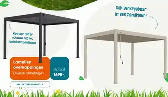 Van der Garde tuinmeubelen Lamellen overkappingen aanbieding