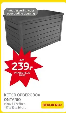 Praxis KETER OPBERGBOX ONTARIO aanbieding