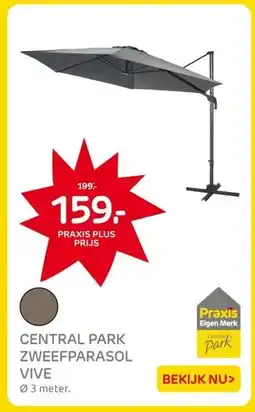 Praxis CENTRAL PARK ZWEEFPARASOL VIVE aanbieding