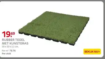 Praxis RUBBER TEGEL MET KUNSTGRAS aanbieding