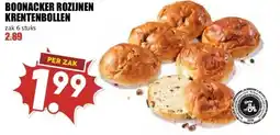 MCD Supermarkt BOONACKER ROZIJNEN KRENTENBOLLEN aanbieding