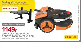 Praxis WORX LANDROID ACCU- ROBOTGRASMAAIER VISION aanbieding
