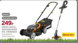 Praxis WORX ACCU- GRASMAAIER EN-TRIMMER aanbieding
