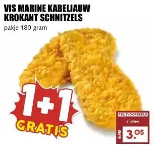 MCD Supermarkt VIS MARINE KABELJAUW KROKANT SCHNITZELS aanbieding