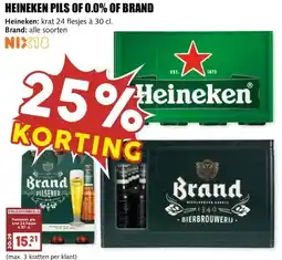 MCD Supermarkt HEINEKEN PILS OF 0.0% OF BRAND aanbieding