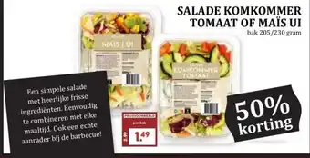 MCD Supermarkt SALADE KOMKOMMER TOMAAT OF MAÏS UI aanbieding