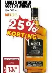 MCD Supermarkt LABEL 5 BLENDED SCOTCH WHISKY aanbieding